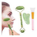 Rolo de Jade + Placa Gua Sha – Massagem Facial Anti-Rugas