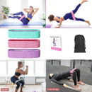 Kit 3 Faixas Elásticas de Tecido | Treino, Yoga, Pilates e Musculação | Resistentes, Confortáveis e Antideslizantes